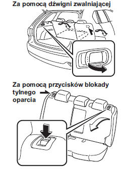 Za pomocą przycisków blokady tylnego oparcia