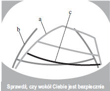 Tryb wyświetlania za pomocą linii przewidywanego toru jazdy pojazdu