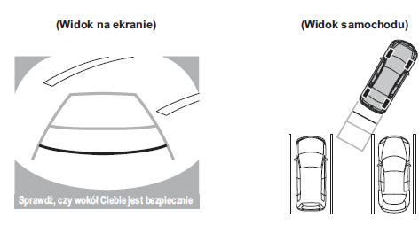 Tryb wyświetlania za pomocą linii przewidywanego toru jazdy pojazdu