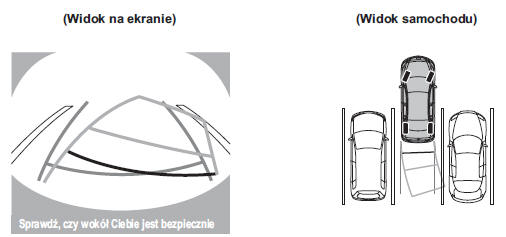 Tryb wyświetlania za pomocą linii przewidywanego toru jazdy pojazdu