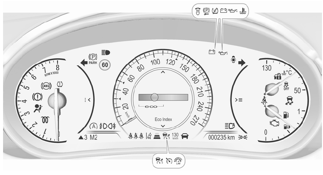 Opel Insignia Kontrolki ostrzegawcze, zegary i wskaźniki