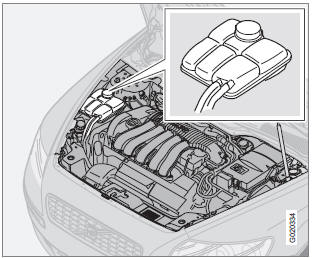 Volvo S40: Sprawdzanie Poziomu I Uzupełnianie Płynu W Układzie Chłodzenia Silnika - Oleje I Płyny Eksploatacyjne - Obsługa Techniczna Samochodu